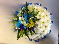 Funeral posy White and blue Funeral 30.00 GBP plus delivery