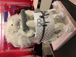 Nappy cake (pram) White and grey  Baby 60.00 GBP plus delivery