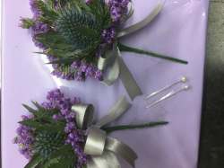 Thistle buttonhole Purple Wedding 9.50 GBP plus delivery