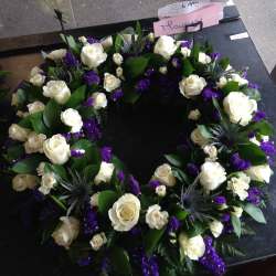 Wreath Purple and white Funeral 55.00 GBP plus delivery