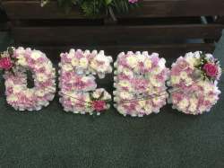 Letters Pink and white  Funeral 32.00 GBP plus delivery