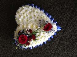 Heart Red white and blue Funeral 35.00 GBP plus delivery