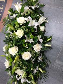 Coffin spray White and greens Funeral 130.00 GBP plus delivery