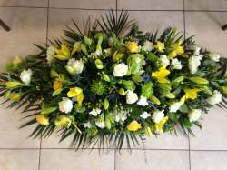 Coffin top green white and yellow Funeral 250.00 GBP plus delivery