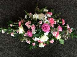 Double ended funeral posy Pink and White Funeral 50.00 GBP plus delivery