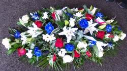 Coffin top red white and blue Funeral 150.00 GBP plus delivery