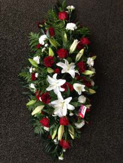 Double ended posy Red & White Funeral 45.00 GBP plus delivery