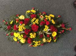 Double end spray Red and yellow  Funeral 50.00 GBP plus delivery